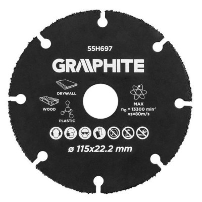 Disc debitat lemn, plastic, 115x22.2 mm, Graphite GartenVIP DiyLine foto