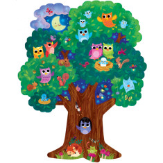Puzzle de podea in forma de copac cu bufnite 50 piese - Hoot Owl Hoot