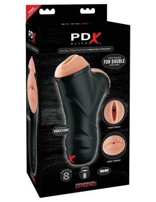 Masturbator cu vibratii vagin si gura PDX Elite foto