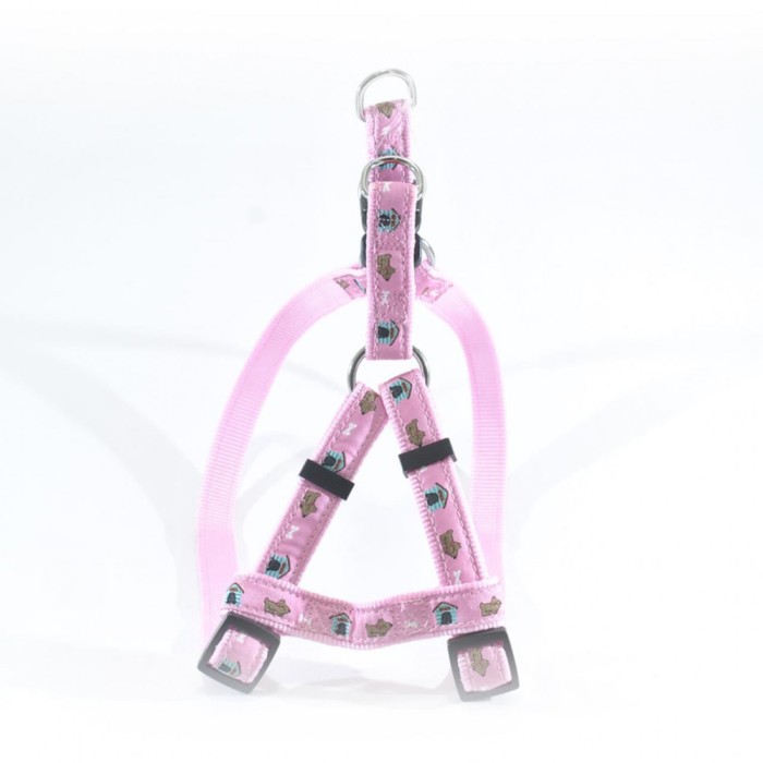 HAM PENTRU CAINI NYLON MOL CU MODEL PINK CLICK 10MM 22-40CM L2602.10040A