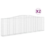 Cumpara ieftin Cosuri gabion arcuite 2 buc. 400x30x120/140cm fier galvanizat