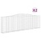 Cosuri gabion arcuite 2 buc. 400x30x120/140cm fier galvanizat