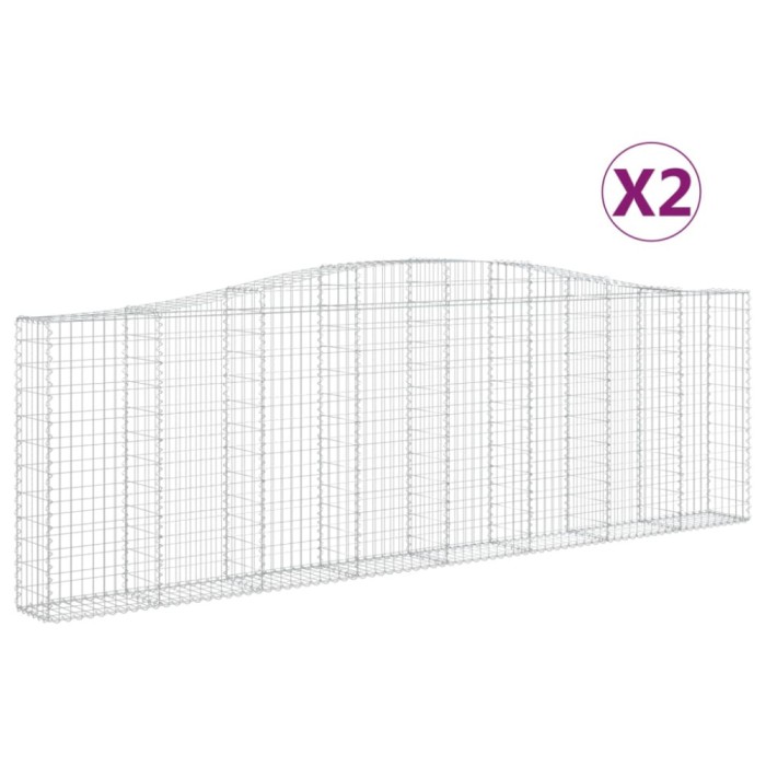 Cosuri gabion arcuite 2 buc. 400x30x120/140cm fier galvanizat