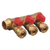 Cumpara ieftin Distribuitor pentru retea calorifere, 3 robineti, coloana 3/4, iesire 16 mm