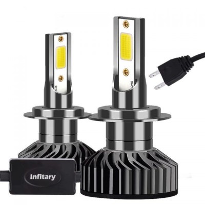 SET 2 LEDURI CANBUS , 100W, 12000LM 12V-24v ALB 6000K COMPATIBIL h7 foto