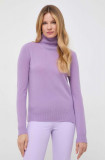 MAX&amp;Co. pulover de lana femei, culoarea violet, light, cu guler