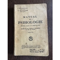 Manual de Psihologie pentru clasa a VI a secundara - I. Petrovici, N. Bagdasar