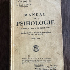 Manual de Psihologie pentru clasa a VI a secundara - I. Petrovici, N. Bagdasar