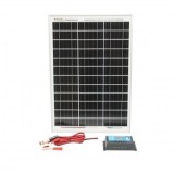 Panou solar 30W/18V fotovoltaic monocristalin 560x345x25mm cu regulator de incarcare 12/24V 20A, cablu 1.5/2m Breckner Germany