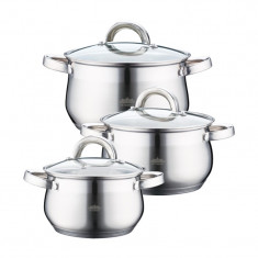 Set 3 cratite inox cu capac Peterhof PH-15759, fund 5 straturi foto