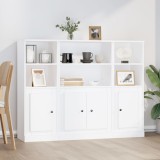 VidaXL Dulapuri &icirc;nalte, 3 piese, alb, lemn prelucrat 3185303