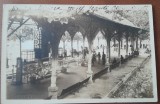 Carte postala, Baile Caciulata-Valcea, Pavilionul si izvorul de apa minerala, perioada interbelica