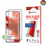 Cumpara ieftin Folie pentru Samsung Galaxy S22 Ultra 5G, Displex Real Glass 3D + Case, Clear