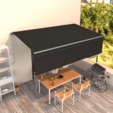 VidaXL Copertină retractabilă automat cu stor, antracit, 5x3 m