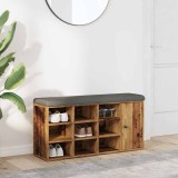 vidaXL Bancă de pantofi,lemn vechi, 102x32x50 cm, lemn prelucrat 857621