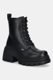 Buffalo bocanci Bravr Lace Up culoarea negru, cu platformă, 1622538-BLK