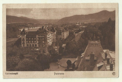 cp Calimanesti : Panorama - circulata 1930, timbre foto