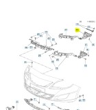 Suport bara protectie, spoiler Opel Astra J, 2012-, montare fata, dreapta, mare, RapidAuto