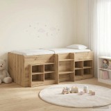 Cumpara ieftin Cadru de pat loft cu sertar cu raft 3 buc. Stejar Artizanal