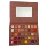 Paleta de farduri cu 40 de culori pigmentate, Maro cu sclipici, Flippy