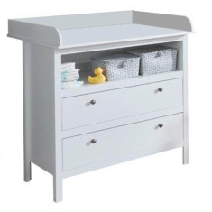 Comoda cu masa de infasat DTD alb Olje 90x78x104 cm