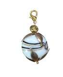 CHARM - PANDANTIV DIN METAL AURIU ȘI STICLĂ GLAZURATĂ