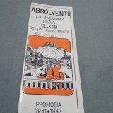 Cumpara ieftin INVITATIE SFARSIT DE AN PROMOTIA 1982 LIC.IND.NR.4 DEVA XII.B CONSTRUCTII