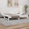 Gossi pat de zi extensibil, alb, 2x(100x200) cm, lemn masiv de pin