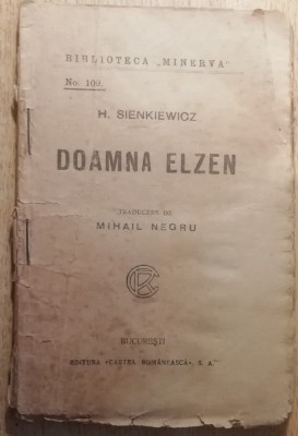 myh 620 - Biblioteca Minerva - 109 - Doamna Elzen - H Sienkiewicz foto