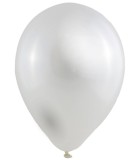 Baloane Latex 100 Buc. 30 Cm Metalic Alb Globos Festival, Potrivite Aer/Heliu