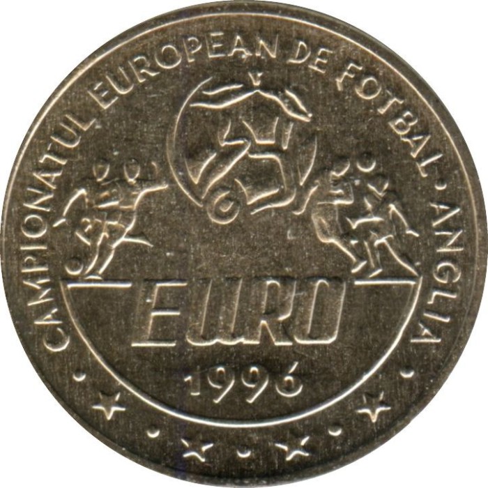 Romania 10 Lei 1996 (comemorativa: Campionatul European de Fotbal 1996) KM-134 UNC !!!