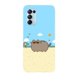 Husa compatibila cu Oppo A72, Viceversa, model Be cool with Pusheen, Silicon, TPU, Transparent, Carcasa
