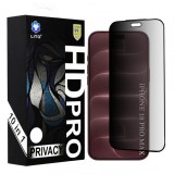 Folie de protectie Ecran Privacy Lito HD Pro pentru Apple iPhone 18 Pro Max, Sticla Securizata, Full Glue, Set 10 bucati