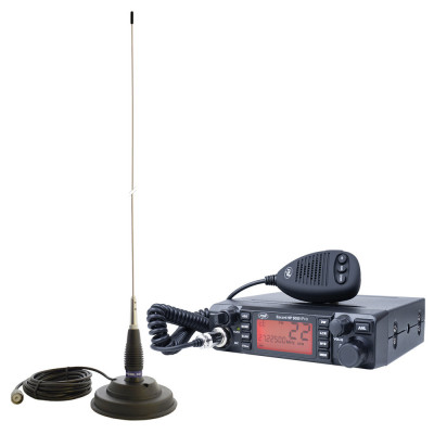 Kit Statie radio CB PNI ESCORT HP 9001 PRO ASQ + Antena CB PNI ML145 cu magnet 145/PL foto