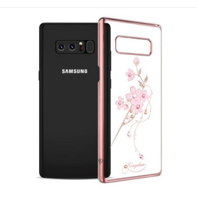 Husa GloMax pentru Samsung Galaxy Note 8 design Cristale Swarovski - Rose-Gold foto