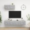 vidaXL Set de dulapuri TV, 3 piese, gri beton, lemn prelucrat 3079121