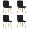 VidaXL Scaune de bucătărie, 4 buc., negru, material textil