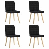 VidaXL Scaune de bucătărie, 4 buc., negru, material textil