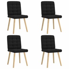 vidaXL Scaune de bucătărie, 4 buc., negru, material textil