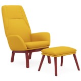 Cumpara ieftin Scaun de relaxare cu taburet, galben mustar, textil
