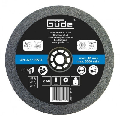 Disc abraziv pentru polizor de banc Gude 55531, O175x25x32 mm, granulatie K60 foto