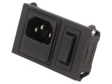 Conector alimentare AC soclu tată 10A 250VAC IEC 60320