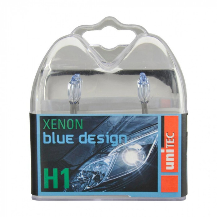 Set 2 Becuri Xenon Blue Design H1 12V 55W Unitec 77775