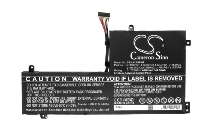 Baterie compatibila Laptop, Lenovo, Legion L17C3PG1, L17C3PG2, L17L3PG1, L17L3PG3, L17M3PG1, L17M3PG2, L17M3PG3, L17S3PG1, CS-LVL530NB, 11.25V, 4400mA