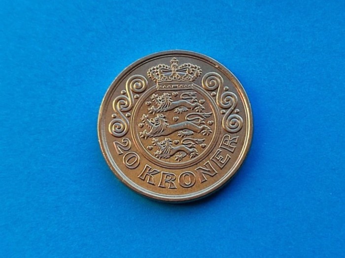 20 Kroner 1998 Danemarca-AUNC-luciu de batere