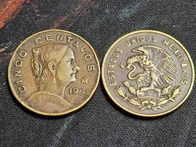 Mexic 1965 - 5 centavos, circulata foto