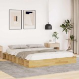 Gossi cadru de pat fara saltea 135x190 cm din lemn masiv de stejar