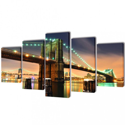 Set Tablouri De Perete Cu Imprimeu Podul Brooklyn 200 x 100 cm 241553 foto