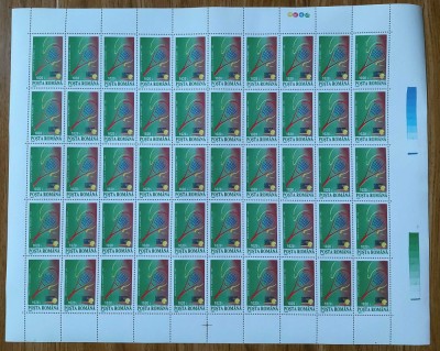 RO 1995 ,LP 1391 ,&amp;quot;A V-a editie &amp;quot;Open Tenis Bucuresti&amp;quot;&amp;quot; , coala de 50, MNH foto