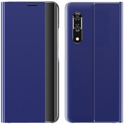 Husa Plastic - Textil OEM New Sleep Case pentru Samsung Galaxy A11 / Samsung Galaxy M11, Cu Suport, Albastra foto